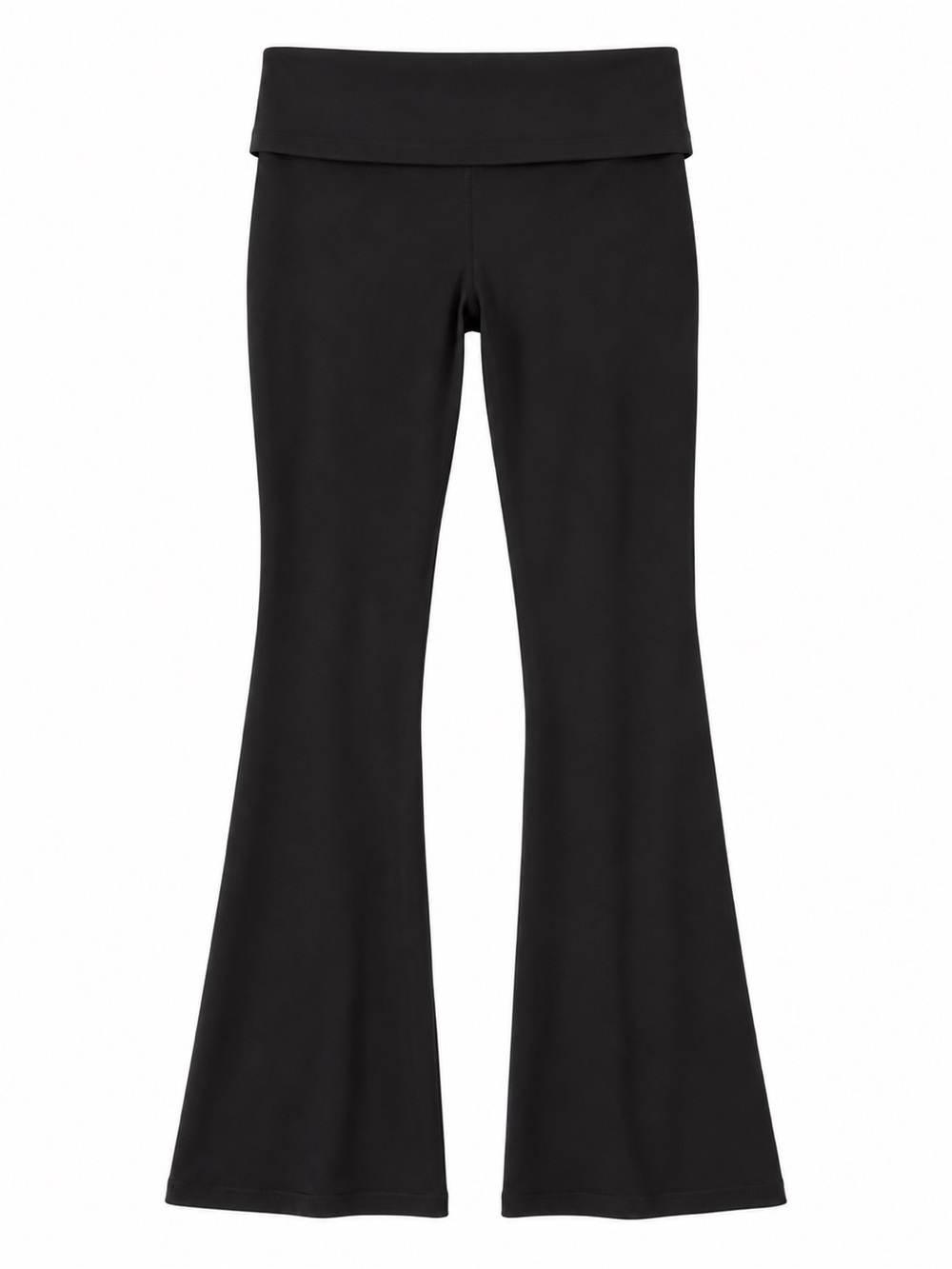 Black VS Fold-Over Waist Flare Yoga Pants